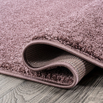 Haze Solid Low-pile Area Rug Light Purple - JONATHAN Y